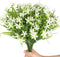 6Pcs Artificial UV Resistant Flowers Outdoor Fake Plants Flowers Star Jasmine White Greenery Plastic Flowers Farmhouse Plants Shrubs for Hanging P...