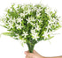 6Pcs Artificial UV Resistant Flowers Outdoor Fake Plants Flowers Star Jasmine White Greenery Plastic Flowers Farmhouse Plants Shrubs for Hanging P...