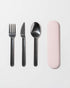 W&P Porter Stainless Steel Utensils with Silicone Carrying Case | Blush | Spoon, Fork & Knife for Meals on the Go | Portable and Compact Set...