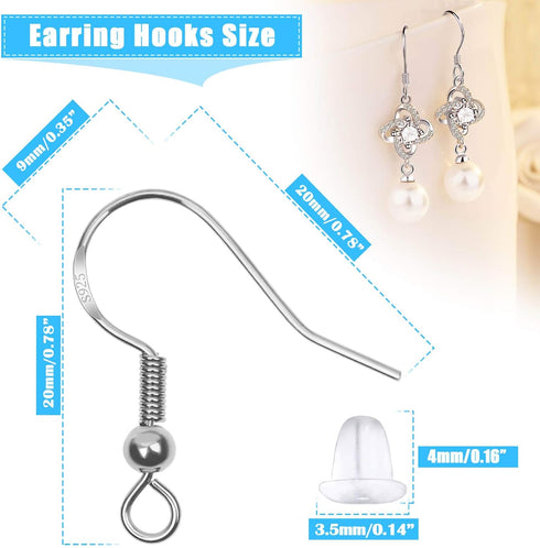 Hypoallergenic Earring Hooks Kit, Anezus 720Pcs Earring Making Kit with Hypoallergenic Earring Hooks, Earring Backs and Jump Rings for Earring Mak...