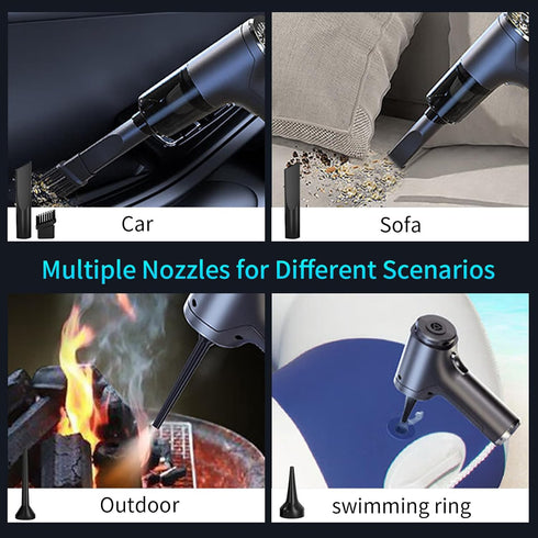 Handheld Cordless Car Vacuum Cleaner for Crevice Cleaning, 2 in 1 Dust Buster & Air Blower, 6000PA Portable Mini Hand Held Rechargeable Vacuum Cle...