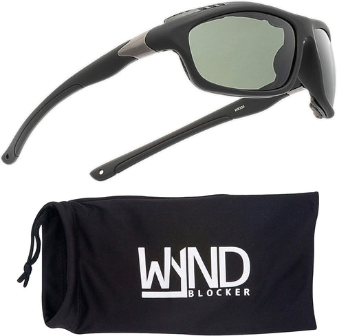 WYND Blocker Airdam Sunglasses Motorcycle Riding, Driving, Fishing, Boating Wrap (Black Matte, Verdant)...