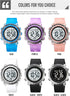 Watches for Men Multifunctional Waterproof Watch LED Digital Watch Transparent Case Silicone Strap Sports Watch...