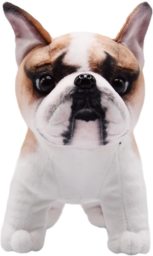 Lifelike French Bulldog Stuffed Animal Simulated Plush Puppy Toy Doll Super Realistic Amber Dogs Act Like Real Excellent Gifts for Kids Birthday P...