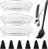 3 Pcs Air Fryer Racks,Air Fryer Three Layer Mesh Set,Heightening Feet Air Fryer Rack,with Oil Brush and Clip Stainless Steel Stack able for Air Fr...