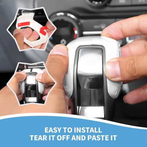 Gear Shift Knob Trim Cover Compatible with 2021-2023 Ford Bronco Interior Accessories, White...