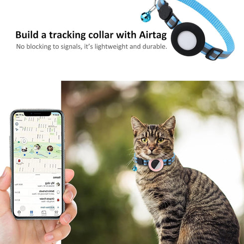 2022 Airtag Cat Collar Holder, Small Air tag Cat Collar Holder Compatible with Apple Airtag GPS Tracker, 2Pack Waterproof Case Cover for Cat Dog P...
