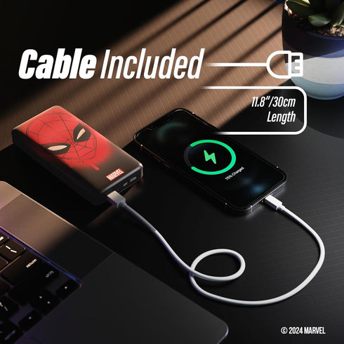 Marvel Spiderman 10,000 MAH Power Bank- Portable Phone Charger Battery Pack w/USB Charging Ports- Spider-Man Gifts for Men, Boys, Girls and all Fa...