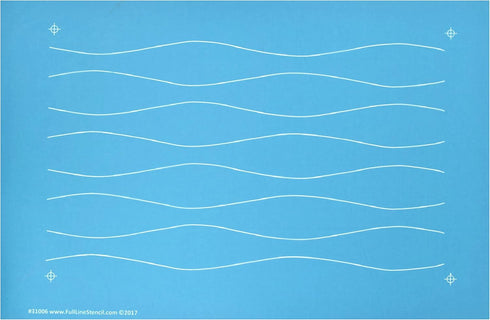 Modern Waves - Edge to Edge Nylon Mesh Stencil, Continuous Line Template for Free Motion Quilting, Domestic Machine Quilting, Hand Quilting, Long-...