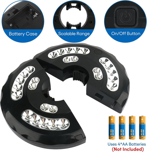 Patio Umbrella Light 3 Lighting Modes Cordless 28 LED Lights,4 AA Battery Operated Umbrella Pole Light for Patio Umbrellas Camping Tents or Outdoo...