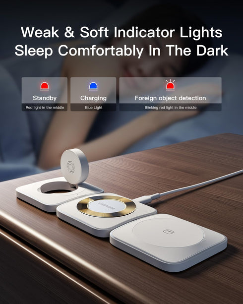 ?????????????? 3 in 1 Wireless Charging Station Magnetic Detachable, Wireless Magnetic Charger for Apple, Compatible with iPhone 15/14/13/12, Airp...