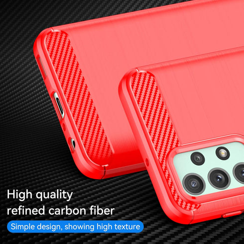 M MAIKZI Cellular Phone Case for Samsung Galaxy A23, Red Brushed TPU, with HD Screen Protector...