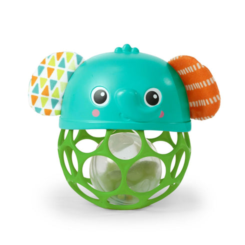 Bright Starts Giggle & Glow Musical Light-Up Rattle Easy-Grasp Oball Elephant Toy, Newborn+, Unisex...