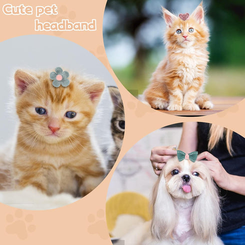 10 Pcs Dog Hair Clips Small Dog Hair Bows Cute Dog Hair Grooming Accessories Girls Puppies Hair Barrettes Flower Crown Hairpin Cat Topknot Pet Hea...