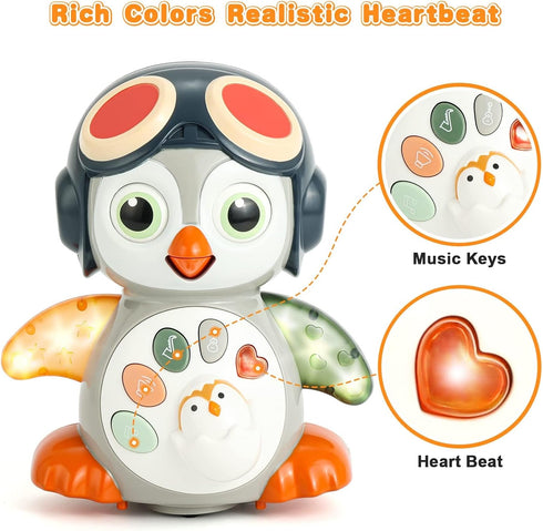 HAPTIME Penguin Toys for 1 Year Old Boy Girl, Musical Toys for Toddlers 1-3, One Year Old Boy Toys, Interactive Dancing Toys for 1+ Year Old, Sing...