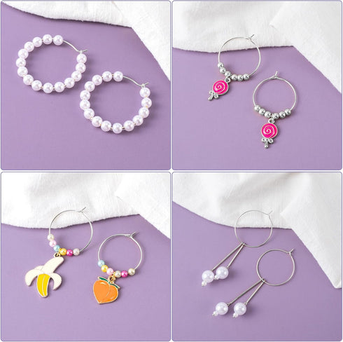 OIIKI 120PCS Earring Beading Hoops for Jewelry Making, 4 Sizes Silver Plated Hoop Earring Findings, Open Hoops, Metal Earring Rings, Round Earring...