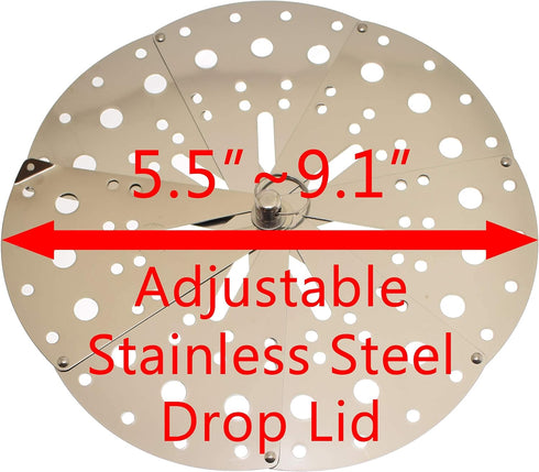 Drop Lid Otoshibuta Flexible Size - Cooking Drop Lid Adjustable Stainless Steel Lid 5.5"-9.1" Steamer Basket...