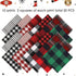 Caydo 20 Pieces Christmas Fabric Squares, 5.9 Inch Christmas Charm Packs 10 Patterns Polyester Cotton Plaid Fabric Squares for Garlands, Christmas...