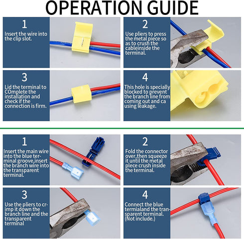 80 Pcs Quick Splice Wire Connectors, Solderless Quick Splice Snap Electrical Wire Connectors, Insulated Electrical Wire Crimp Connectors Terminal ...