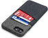 Dockem Wallet Card Case for iPhone SE 3 (2022), SE 2 (2020) & iPhone 8/7: Canvas Style Synthetic Leather with 2 Card Holder Slots (Luxe, Black & G...