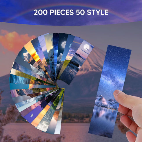 200 PCS Landscape Bulk Bookmarks for Kids 50 Designs Book Marks for Students Double Sided Cute Book Mark Themed Book Marks Set Set for Book Lovers...