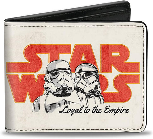 Buckle-Down Men's Wallet, Bifold, Star Wars Stormtroopers Pose Loyal to The Empire Ivory, Vegan Leather, 4.0" x 3.5"...