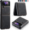 Samsung Galaxy Z Flip 3 5G Case,Galaxy Z Flip 3 Leather Phone Case with Hard Shockproof Back Cover Slim Durable, for Galaxy Z Flip 3 5G 2021 (Blac...
