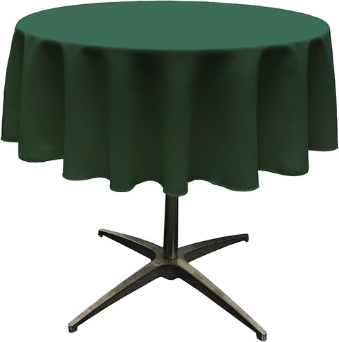 LA Linen Polyester Poplin Washable Round Tablecloth, Stain and Wrinkle Resistant Table Cover 51", Fabric Table Cloth for Dinning, Kitchen, Party, ...