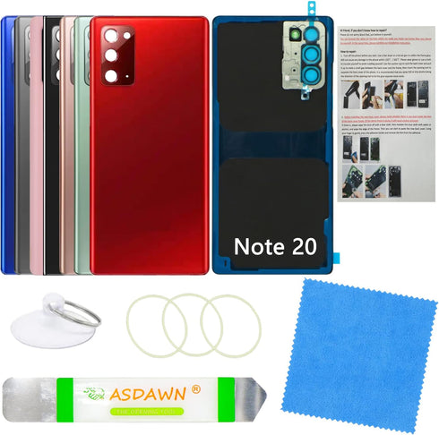 Galaxy Note 20 Rear Glass Replacement Back Cover with Pre-Installed Camera Lens +All The Adhesive +Installation Manual +Tools for Samsung Galaxy N...