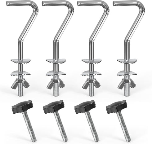 Replacement Hammock Hooks & Hand Knobs Kit 8 Pcs, Heavy Duty Hooks Fit 3/8" Diameter 1-1/4 to 2" Long Hole, M8 x 40mm Star Hand Knobs, Hammock Com...