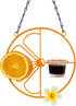 FORUP Oriole Bird Feeder for Outdoors Jelly and Oranges, Orange Fruit Oriole Jelly Bird Feeder, Outdoor Garden Metal Hanging Drinking Grape Jelly ...