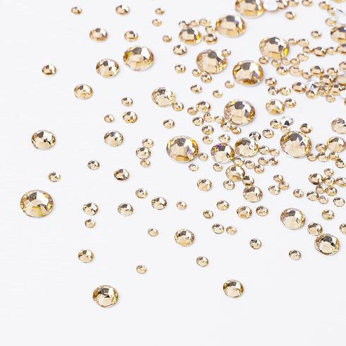 Canvalite 1500PCS Champagne Rhinestones Flat Back Gems, Nail Rhinestones Nail Art Gems with Pick Up Tweezers and Rhinestone Picker Dotting Pen, Na...
