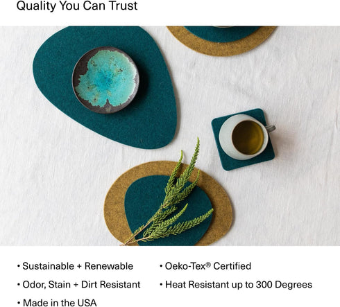 Graf Lantz - Trivets for Hot Dishes - Heat Resistant 100% Merino Wool - Hot Pads for Kitchen, Countertops, Tables, Sizzling Dishes, Pots & Pans - ...