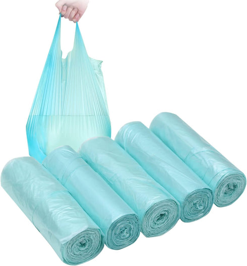 4 GALLON Bathroom Trash Bags, 5 Rolls/100 Counts Small HANDLES Garbage Bags for Office, Kitchen,Bedroom Waste Bin,Colorful Portable Strong Rubbish...