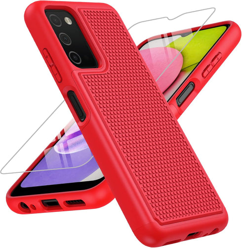 BNIUT for Samsung Galaxy A03s Case Shockproof: Dual Layer Protective Heavy Duty Cell Phone Cover Rugged with Non Slip Textured Back - Military Pro...