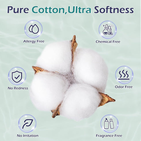 Disposable Face Towel, 100% Cotton, Extra Large 12" x 10" Soft Dry Wipe for Face Wash, Makeup Remover, Biodegradable Towelette for Sensitive Skin,...