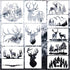 11 Pcs Deer Stencils Forest Mountain Tree Deer Head Stencils for Wood Burning Stencil Template Stencils for Painting on Wood Crafts Home Decors (D...
