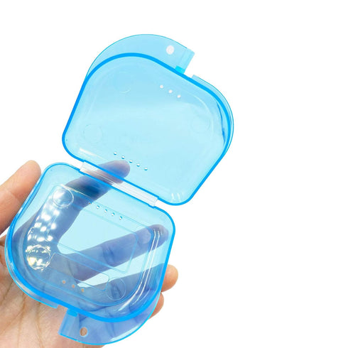 Orthodontic Retainer Case with Vent Holes - Transparent Blue...