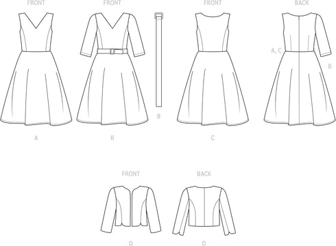 Simplicity Misses' Jacket and Dress Sewing Pattern Kit, Code S9474, Sizes 26W-28W-30W-32W, Multicolor...