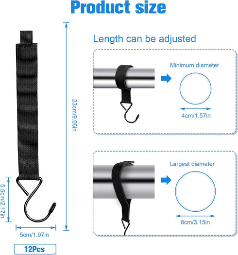 12Pcs Ice Fishing Shelter Coat Hooks, Heavy Duty Ice Fishing Shelters Hooks Accessory Hanger for Ice Fishing Tent, Outdoor Camping, Hunting Blinds...