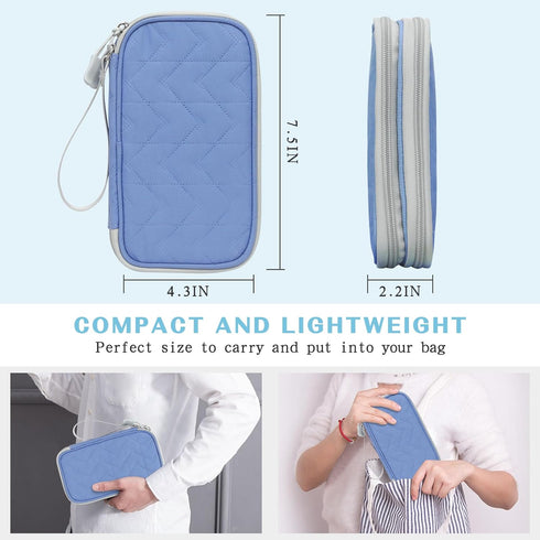 FYY Travel Cable Organizer Pouch Electronic Accessories Carry Case Portable Waterproof Double Layers All-in-One Storage Bag for Cord, Charger, Pho...