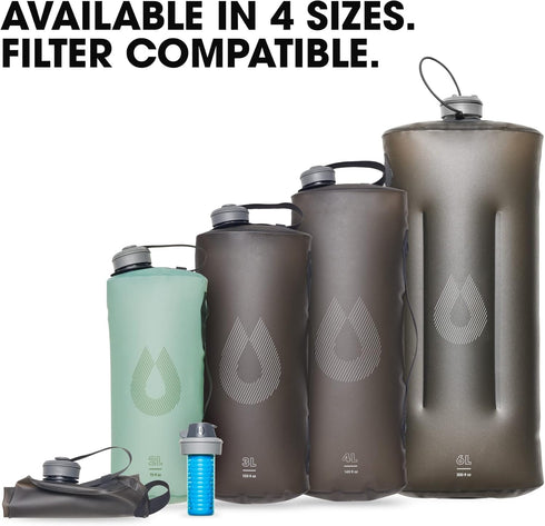 Hydrapak Seeker - Collapsible Water Storage (2L/70oz) - BPA & PVC Free Camping Hydration Reservoir Bag - Sutro Green...