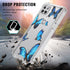 Cell Phone Case for Motorola Moto One 5G Ace, Moto One 5G Ace Case Clear Acrylic Backing with Blue Butterfly Design, Flexible TPU Bumper Shockproo...