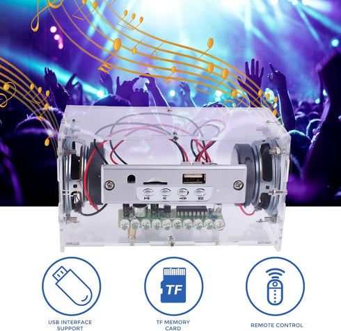 MiOYOOW DIY Bluetooth-Compatible Speaker Kit with LED Flashing Light, DIY Electronics Soldering Project USB Mini Home Stereo Sound Amplifier Solde...