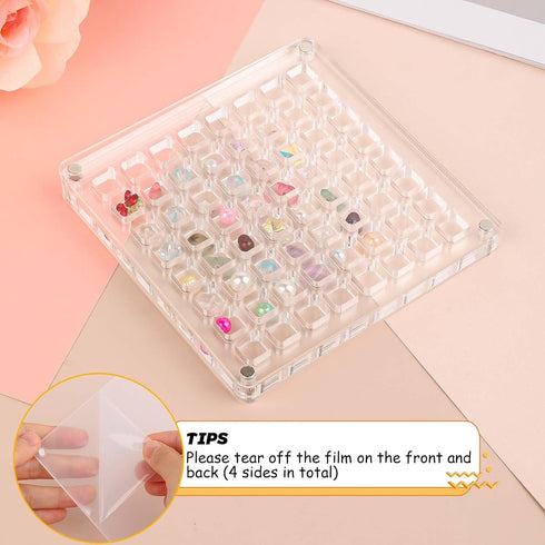 36 Grids Acrylic Magnetic SeaShell Display Box, Transparent Seashell Storage Box, Square Jewelry Display Cases Craft Storage Box for Seashell, Gem...