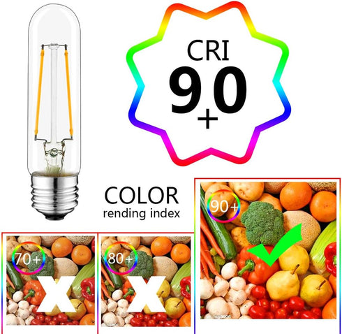 5 Inch T10 Tubular LED Light Bulbs,4000K Daylight Vintage E26 Edison Bulbs Dimmable,4W Equal 40 watt,400LM,UL-Certified Antique Glass Filament Bul...