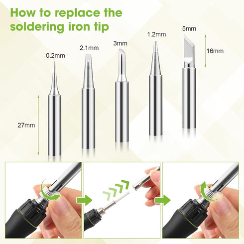 Soldering Iron Kit, 100W LED Digital Solder Iron Soldering Gun kit with Ceramic Heater, Adjustable Temperature Soldering Kit with Tips, Solder Wic...