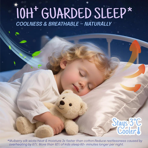 OLESILK Toddler 100% Mulberry Silk Pillowcase, Breathable Soft Smooth for Nursery Kids Night Sleeping, Silk Travel Pillow Cases with Hidden Zipper...