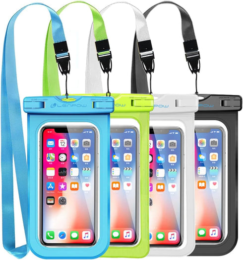 Waterproof Phone Case, 4-Pack IPX8 Waterproof Phone Pouch Universal Clear Cell Phone Dry Bag for Water Games for iPhone 15 14 13 12 11 Pro MAX XS ...