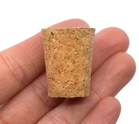 EISCO 10PK Cork Stoppers, Size #8-17mm Bottom, 22mm Top, 27mm Length - Tapered Shape, Natural Bark Material - Great for Household & Laboratory Use...